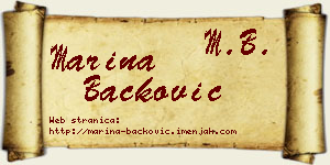 Marina Backović vizit kartica